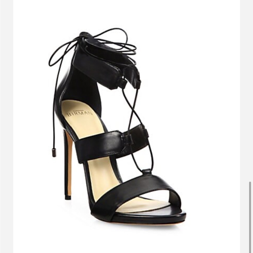 Alexandre Birman Black Leather Strappy Sandals Size 38